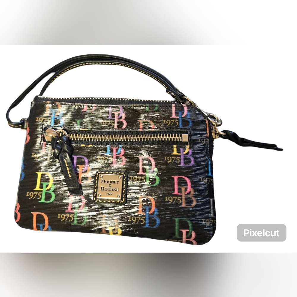 Dooney and Bourke Wristlet Black Retro 1975 New